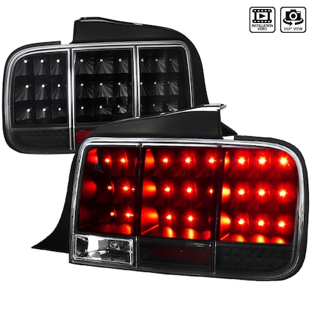 Spec-D Tuning 05-09 Ford Mustang 05-09 Ford Mustang Seq LED T.L - Black LT-MST05JMLED-SQ-TM